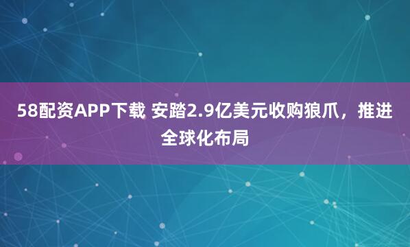 58配资APP下载 安踏2.9亿美元收购狼爪，推进全球化布局